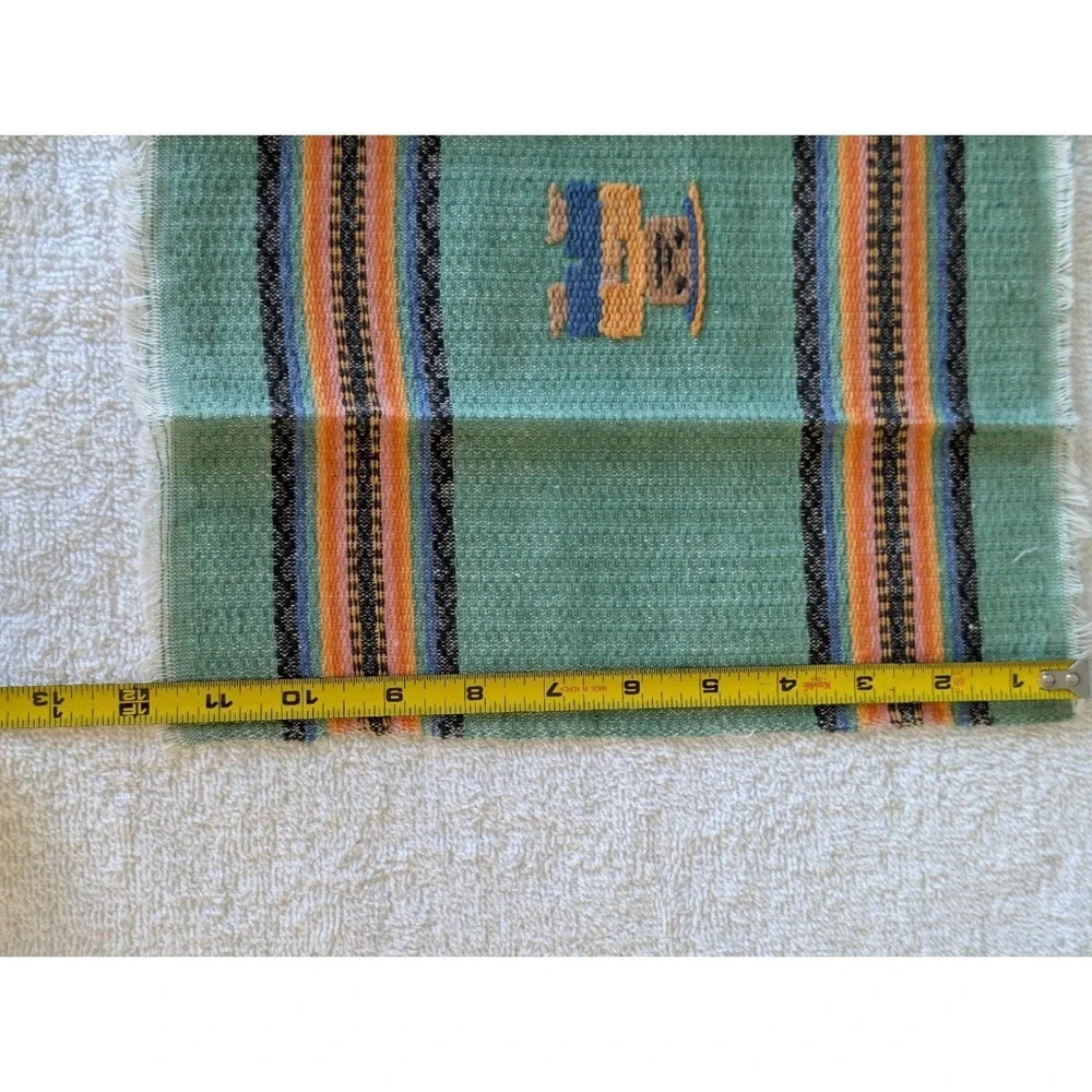 Vintage Southwestern Mexican Woven Textile Folk Art Napkins & Tablecloth Sarape